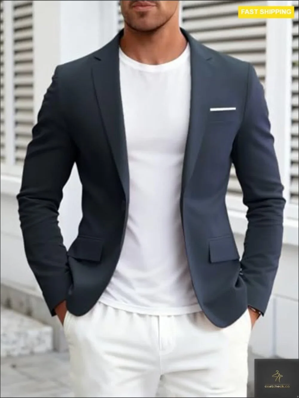 Slim Fit Casual Blazer Lightweight Sport Coat Business Travel Wrinkle Resistant